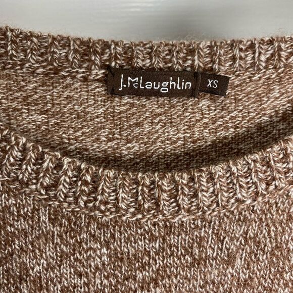 J. McLaughlin | Cashmere Crewneck Knit Sweater in Heathered Brown Size XS - Picture 2 of 11